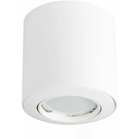 4 X GU10 Tiltable Surface Mounted Ceiling Downlight Spotlights - Gloss White 1 4 X GU10 Tiltable Surface Mounted Ceiling Downlight Spotlights - Gloss White