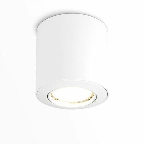4 X GU10 Tiltable Surface Mounted Ceiling Downlight Spotlights - Gloss White 2 4 X GU10 Tiltable Surface Mounted Ceiling Downlight Spotlights - Gloss White - Image 2