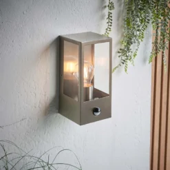 Oxford PIR Outdoor Wall Light - Stainless Steel -Home Lighting 13794245 1244957105406601