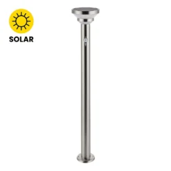 Halton 80cm Photocell & PIR Solar Outdoor Floor Light - Stainless Steel -Home Lighting 13794247 1354957104056499