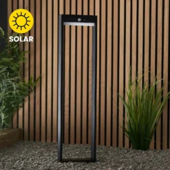 Dannah 80cm Photocell & PIR Solar Outdoor Floor Light - Black -Home Lighting 13794250 9064957104613110