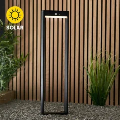 Dannah 80cm Photocell & PIR Solar Outdoor Floor Light - Black -Home Lighting 13794250 9124957104651216