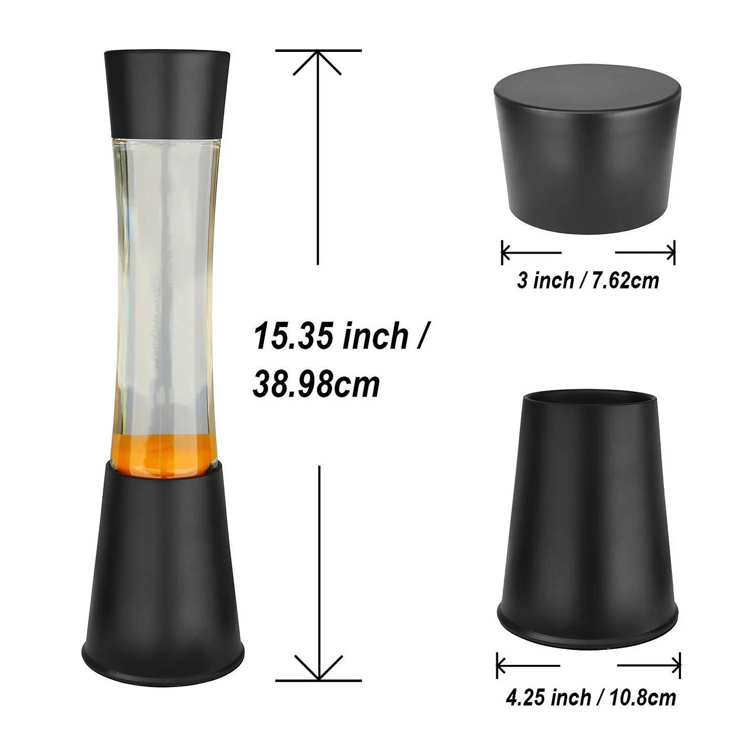 Black & Orange Tower Lava Lamp 4 Black & Orange Tower Lava Lamp - Image 4