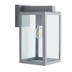 Hestia E27 Glass Panel Outdoor Box Lantern - Silver 6 Hestia E27 Glass Panel Outdoor Box Lantern - Silver -Home Lighting 13924363 1364980108100359