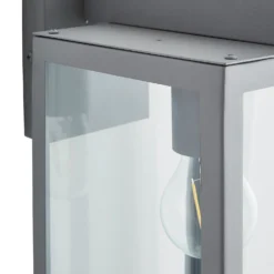 Hestia E27 Glass Panel Outdoor Box Lantern - Silver 7 Hestia E27 Glass Panel Outdoor Box Lantern - Silver -Home Lighting 13924363 3694980108180933