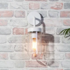 Kew Curved Arm E27 Outdoor Wall Light - Ivory