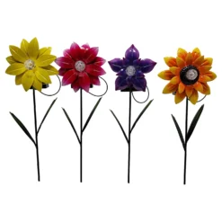 Homebase Edit Mini Flower Solar Stake Light (Assorted Colours)