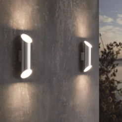 Eglo Agolada Outdoor LED Wall Light - Stainless Steel -Home Lighting 14222376 2125020562524236