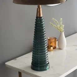 Fearn Table Lamp - Teal -Home Lighting 14301809 3395038437991071