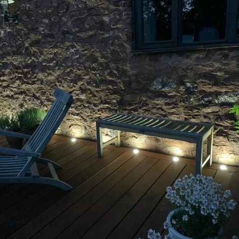 Set Of 10 - 30mm Stainless Steel IP67 Warm White LED Plinth Decking Kit 2 Set Of 10 - 30mm Stainless Steel IP67 Warm White LED Plinth Decking Kit - Image 2