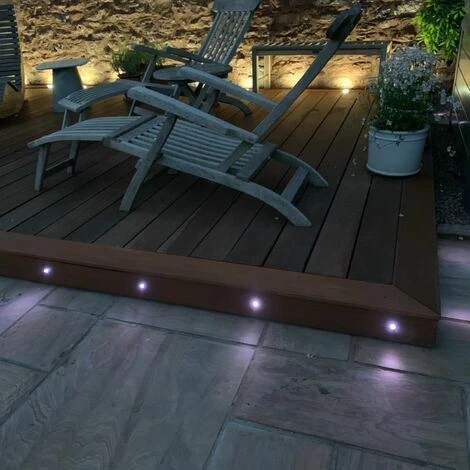 Set Of 10 - 60mm Stainless Steel IP67 Cool Daylight White LED Plinth Decking Kit 2 Set Of 10 - 60mm Stainless Steel IP67 Cool Daylight White LED Plinth Decking Kit - Image 2
