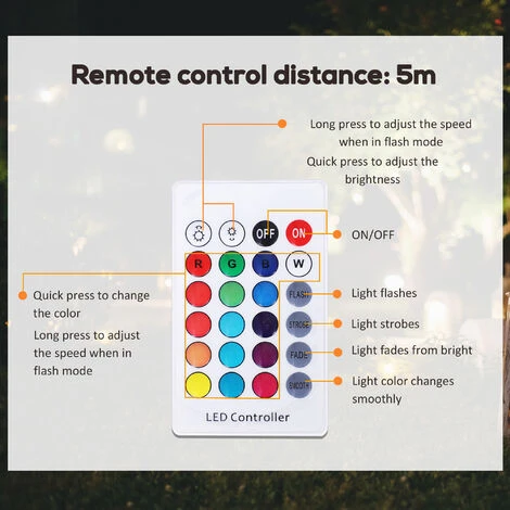 OUTSUNNY HOMCOM Globe LED Light With Rechargeable 16 Modes Remote Control 30cm X 30cm X 29cm 4 OUTSUNNY HOMCOM Globe LED Light With Rechargeable 16 Modes Remote Control 30cm X 30cm X 29cm - Image 4
