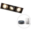 Modern Smart Recessed Spot Black Trimless Incl. 3 GU10 Wifi - Oneon 3
