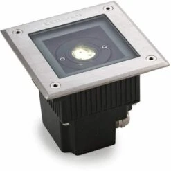 Gea Recessed Spotlight, Led 3000k 6W, Technopolymer, Stainless Steel And Glass