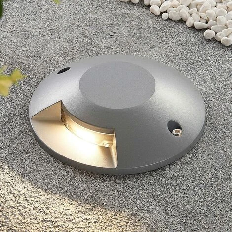 LED Recessed Floor Light 'Jeffrey' (modern) In Silver Made Of Aluminium (1 Light Source,) From Lucande Outdoor Recessed Floor Light 2 LED Recessed Floor Light 'Jeffrey' (modern) In Silver Made Of Aluminium (1 Light Source,) From Lucande Outdoor Recessed Floor Light - Image 2