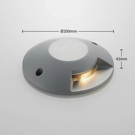 LED Recessed Floor Light 'Jeffrey' (modern) In Silver Made Of Aluminium (1 Light Source,) From Lucande Outdoor Recessed Floor Light 4 LED Recessed Floor Light 'Jeffrey' (modern) In Silver Made Of Aluminium (1 Light Source,) From Lucande Outdoor Recessed Floor Light - Image 4