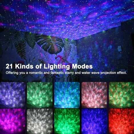 LED Projector Starry Sky Lamp, Starry Star / Water Wave Effect Starry Sky Projector Night Light With 21 Lighting Modes And Music Speaker.Perfect For Baby Kids Party SOEKAVIA 2 LED Projector Starry Sky Lamp, Starry Star / Water Wave Effect Starry Sky Projector Night Light With 21 Lighting Modes And Music Speaker.Perfect For Baby Kids Party SOEKAVIA - Image 2