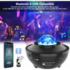 LED Projector Starry Sky Lamp, Starry Star / Water Wave Effect Starry Sky Projector Night Light With 21 Lighting Modes And Music Speaker.Perfect For Baby Kids Party SOEKAVIA 8 LED Projector Starry Sky Lamp, Starry Star / Water Wave Effect Starry Sky Projector Night Light With 21 Lighting Modes And Music Speaker.Perfect For Baby Kids Party SOEKAVIA -Home Lighting 36873460 4