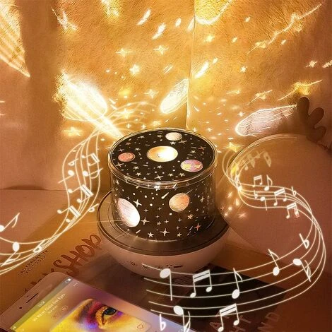 LITZEE Starry Projector Lamp With Remote Control, Cute Elf Projection With Rotary Timer And Built-in Remote Control 8 Songs USB Charging Gifts For Boys, Girls (Gray) 4 LITZEE Starry Projector Lamp With Remote Control, Cute Elf Projection With Rotary Timer And Built-in Remote Control 8 Songs USB Charging Gifts For Boys, Girls (Gray) - Image 4