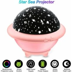 LITZEE Projection Lamp, Projector Children's Lamp Ocean And LED Universe Children's Night Light Adjustable Brightness, 6 Color Modes Baby Star Night Light, For Bedroom 、Children 、Gift (Pink) [Energy C 8 LITZEE Projection Lamp, Projector Children's Lamp Ocean And LED Universe Children's Night Light Adjustable Brightness, 6 Color Modes Baby Star Night Light, For Bedroom 、Children 、Gift (Pink) [Energy C -Home Lighting 38402981 4