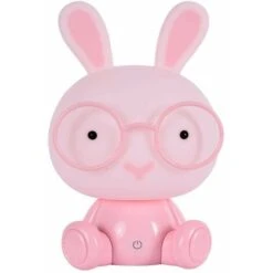 LED Bunny Night Light Tea Light Kids Lamps Eye Protection Emergency Light Touch Decoration Bedroom Bedside Table Mood Lighting, Pink SOEKAVIA