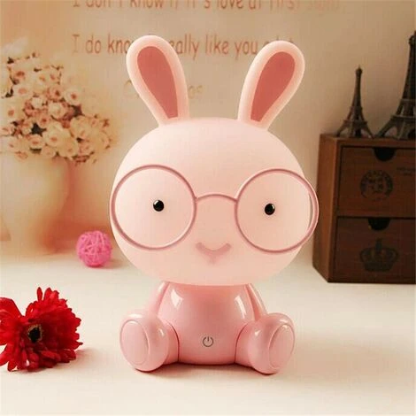 LED Bunny Night Light Tea Light Kids Lamps Eye Protection Emergency Light Touch Decoration Bedroom Bedside Table Mood Lighting, Pink SOEKAVIA 2 LED Bunny Night Light Tea Light Kids Lamps Eye Protection Emergency Light Touch Decoration Bedroom Bedside Table Mood Lighting, Pink SOEKAVIA - Image 2