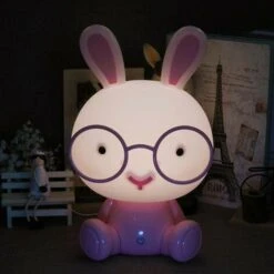 LED Bunny Night Light Tea Light Kids Lamps Eye Protection Emergency Light Touch Decoration Bedroom Bedside Table Mood Lighting, Pink SOEKAVIA 7 LED Bunny Night Light Tea Light Kids Lamps Eye Protection Emergency Light Touch Decoration Bedroom Bedside Table Mood Lighting, Pink SOEKAVIA -Home Lighting 38445830 3