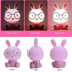 LED Bunny Night Light Tea Light Kids Lamps Eye Protection Emergency Light Touch Decoration Bedroom Bedside Table Mood Lighting, Pink SOEKAVIA 8 LED Bunny Night Light Tea Light Kids Lamps Eye Protection Emergency Light Touch Decoration Bedroom Bedside Table Mood Lighting, Pink SOEKAVIA -Home Lighting 38445830 4