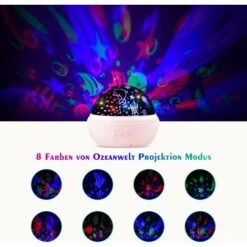 Starry Sky LED Projector, Baby Night Light, Ocean World 2 In 1 Projection Lamp With USB Cable (Pink) SOEKAVIA -Home Lighting 38916957 3