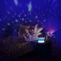 Star Projector For Children, Rotating 360 Degrees, 4 LED Desk Lamp 17 Colors Changing With USB Cable, Unique Gifts For Nursery And Baby's Room And Party Decorations… (blue) SOEKAVIA -Home Lighting 38919516 4