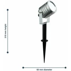 Set Of 4 Silver Aluminium LED Spot Spike Lights With Inline Drivers -Home Lighting 41022645 5