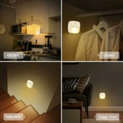 LITZEE LED Nightlight, Self-adhesive Wall Lamp With Motion Sensor And Light Sensor, LED Child Nightlight For Baby Room, Bedroom, Garage And Hallway (Warm White) -Home Lighting 42523661 3