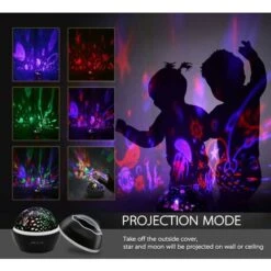 LITZEE Star Projector Night Lights For Kids, Novelty Moon Star/ Sea Animal 2-in-1 Night Lighting Lamp, Multi-Color Star Light Rotating Projector Toys For 2-8 Years Old Boys Girls Gifts -Home Lighting 43725723 4