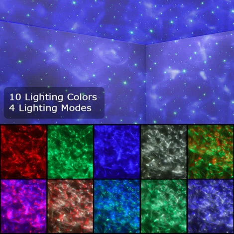 LED Galaxy Projector Night Light Star Party Lamp Starry Wave Speaker Lights 4 LED Galaxy Projector Night Light Star Party Lamp Starry Wave Speaker Lights - Image 4
