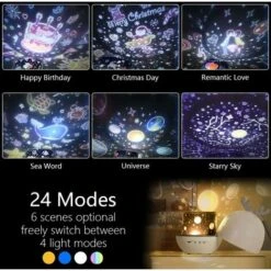 Night Light Projector With Music, Star Light Projecter With Remote Control, 6 Projector Films Baby Nursery Light 360° Rotation Timer Projector Light For Kids Boy Girl Birthday Gift Bedroom/Party Decor 9 Night Light Projector With Music, Star Light Projecter With Remote Control, 6 Projector Films Baby Nursery Light 360° Rotation Timer Projector Light For Kids Boy Girl Birthday Gift Bedroom/Party Decor -Home Lighting 48523264 5