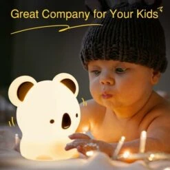 Child Night Light, Baby Night Light, Rechargeable LED Electric Socket Night Light, Touch Bedside Lamp, Koala Portable Night Light Girl Boy Adult, 7 Colors Silicone USB Lamp, Bedroom Night Light -Home Lighting 50876493 4