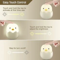LED Child Night Light, Baby Night Light Eggshell Chicken Emotion Night Light USB Rechargeable Silicone Night Light Lamp With Touch Control 7 LED Child Night Light, Baby Night Light Eggshell Chicken Emotion Night Light USB Rechargeable Silicone Night Light Lamp With Touch Control -Home Lighting 50876529 3