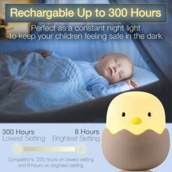 LED Child Night Light, Baby Night Light Eggshell Chicken Emotion Night Light USB Rechargeable Silicone Night Light Lamp With Touch Control 8 LED Child Night Light, Baby Night Light Eggshell Chicken Emotion Night Light USB Rechargeable Silicone Night Light Lamp With Touch Control -Home Lighting 50876529 4