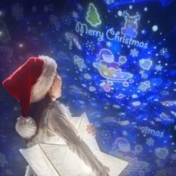 Starry Projector Lamp With Remote Control, Cute Elf Projection With Rotating Timer And Built-in Remote Control 8 Songs USB Charging Gifts For Boys, Girls (Gray) -Home Lighting 51791912 3