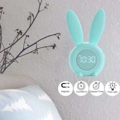 Kids Alarm Clock For Kids, Kids Alarm Clocks For Girls Bedroom, Kids Night Light, 5 Ring Tones, Touch Control & Snooze With 2000mAh Rechargeable Kids Alarm Clocks - Green -Home Lighting 51792522 4