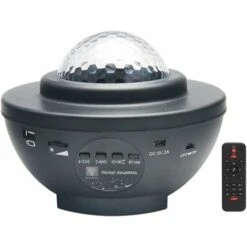 Black LED Projector With Star Remote Control And Bluetooth Speaker - Perfect For Christmas, Easter Or Halloween (Black)