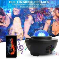 Black LED Projector With Star Remote Control And Bluetooth Speaker - Perfect For Christmas, Easter Or Halloween (Black) -Home Lighting 51793899 4