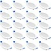 Set Of 20 Flat LED Recessed Spotlights 5W 230V Aluminum Mini Recessed Ceiling Spot Light For Bathroom, Living Room, Bedroom And Kitchen - 20x5W Cold White