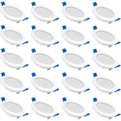 Set Of 20 Flat LED Recessed Spotlights 5W 230V Aluminum Mini Recessed Ceiling Spot Light For Bathroom, Living Room, Bedroom And Kitchen - 20x5W Cold White