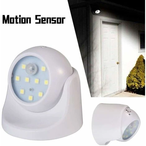 Wireless Motion Sensor Light 9 LED Induction Night Lights 360 Degree Rotation Corridor Wall Lamp 3 Modes Auto On Off 3 AAA Battery Powered Security Closet Hallway Light,White 2 Wireless Motion Sensor Light 9 LED Induction Night Lights 360 Degree Rotation Corridor Wall Lamp 3 Modes Auto On Off 3 AAA Battery Powered Security Closet Hallway Light,White - Image 2