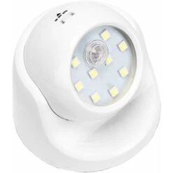 Wireless Motion Sensor Light 9 LED Induction Night Lights 360 Degree Rotation Corridor Wall Lamp 3 Modes Auto On Off 3 AAA Battery Powered Security Closet Hallway Light,White 9 Wireless Motion Sensor Light 9 LED Induction Night Lights 360 Degree Rotation Corridor Wall Lamp 3 Modes Auto On Off 3 AAA Battery Powered Security Closet Hallway Light,White -Home Lighting 55863893 5