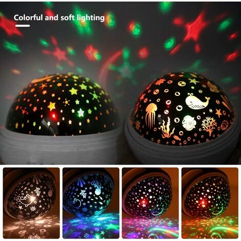 Rotating Stars Projector Night Light For Kids, Fun Toys For 2 3 4 5 6 Years Old Boys Girls, Children's Day Gift For Baby Boys/Girls, Sleep Helper, Soothing Light Infant Bedroom Ceiling (White) 2 Rotating Stars Projector Night Light For Kids, Fun Toys For 2 3 4 5 6 Years Old Boys Girls, Children's Day Gift For Baby Boys/Girls, Sleep Helper, Soothing Light Infant Bedroom Ceiling (White) - Image 2