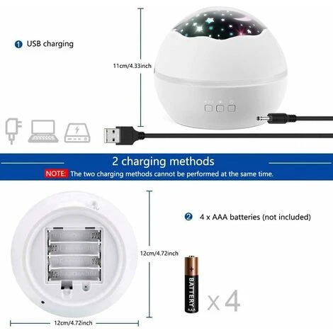 Rotating Stars Projector Night Light For Kids, Fun Toys For 2 3 4 5 6 Years Old Boys Girls, Children's Day Gift For Baby Boys/Girls, Sleep Helper, Soothing Light Infant Bedroom Ceiling (White) 5 Rotating Stars Projector Night Light For Kids, Fun Toys For 2 3 4 5 6 Years Old Boys Girls, Children's Day Gift For Baby Boys/Girls, Sleep Helper, Soothing Light Infant Bedroom Ceiling (White) - Image 5