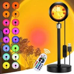 Sunset Lamp, Home Decor Projector Light With 16 Colors 4 Modes, Color Changing Lamp Sunlight Project