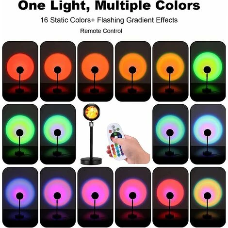 Sunset Lamp, Home Decor Projector Light With 16 Colors 4 Modes, Color Changing Lamp Sunlight Project 3 Sunset Lamp, Home Decor Projector Light With 16 Colors 4 Modes, Color Changing Lamp Sunlight Project - Image 3